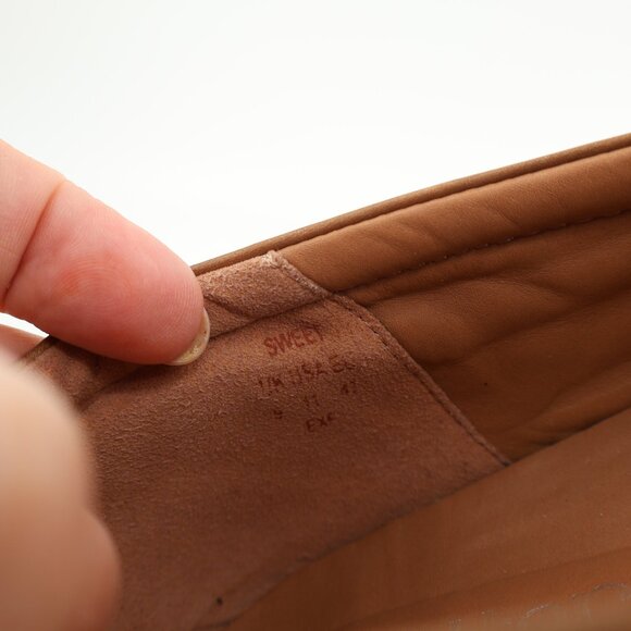 Hotter Sweet Women's Mary Jane Flats Size 11 Brown Leather Slip On Comfy Shoe - Picture 13 of 14